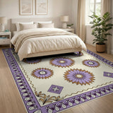 Purple Lotus Floral Area Rug