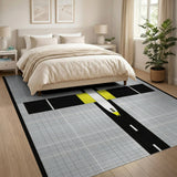 Bold Yellow Truck Highway Area Rug