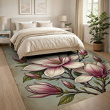 Vintage Blush Magnolia Floral Rug
