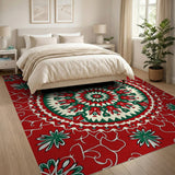 Red Traditional Persian Red Mandala Persian Area Rug