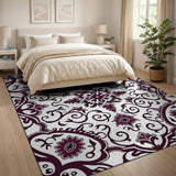 Elegant Purple Floral Persian Area Rug