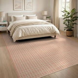 Geometric Modern Orange Orange Grid Geometric Area Rug