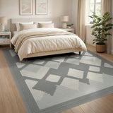 Grey Modern Grey Diamond Geometric Area Rug