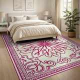 Traditional Persian Pink Ornate Pink Persian Medallion Area Rug