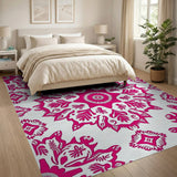 Pink Heritage Tribal Cutout Area Rug
