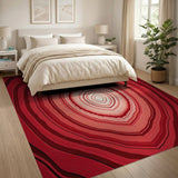 Radiant Red Agate Concentric Area Rug