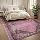 Pink Southwestern Vibrant Pink Southwestern Geometric Area Rug