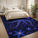 Purple Octopus Cartoon Area Rug