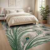 Multi-color and Patterns Majestic Peacock Feathers Area Rug
