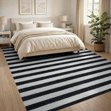 Bold Black White Striped No. 32 Area Rug