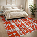 Red Southwestern Geometric Tribal Rug