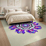 Vibrant Pink Purple Mandala Geometric Area Rug