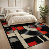 Geometric Modern Retro Vinyl Record Geometric Area Rug