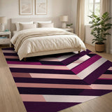 Purple Pink Geometric Diagonal Stripe Rug