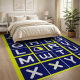 Navy Alphabet Kids Learning Rug
