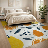 Retro Citrus Fruit Pattern Area Rug