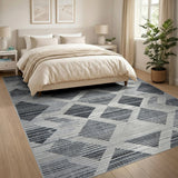 Geometric Modern Grey Grey Geometric Diamond Area Rug
