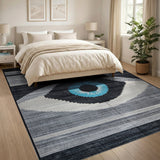 Bold Blue Eye Geometric Area Rug