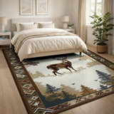 Majestic Buck Woodland Tribal Border Rug