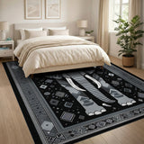 Geometric Tribal Elephant Area Rug