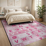 Playful Pink Alphabet ABC Kids Rug