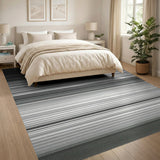 Black White Gradient Stripe Area Rug