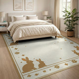 Whimsical Bunny Snowflake Border Rug