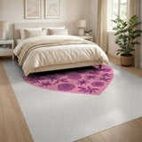 Pink Pink Floral Heart Area Rug