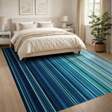 Gradient Blue Vertical Stripe Area Rug