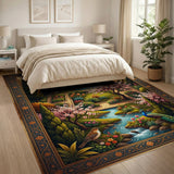 Persian Garden Cherry Blossom Peacock Rug