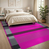 Vibrant Pink Plaid Geometric Area Rug