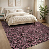 Pink Leopard Print Washable Area Rug