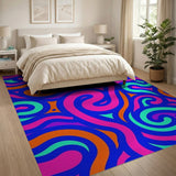 Abstract Area Multi-color and Patterns Vibrant Swirl Abstract Area Rug