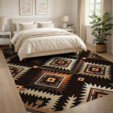 Southwestern Geometric Diamond Brown Tan Rug