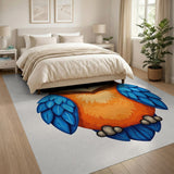 Cute Big-Eyed Owl Cartoon Area Rug