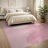 ODIKA Pink Watercolor Abstract Washable Low Pile Area Rug - Non-Slip & Pet Friendly