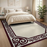 Ornate Red Border Traditional Persian Rug
