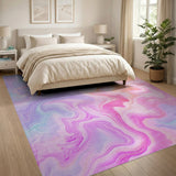 Rainbow Watercolor Swirl Area Rug