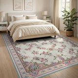 Ornate Pink Rose Persian Area Rug