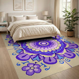 Purple Floral Mandala Area Rug