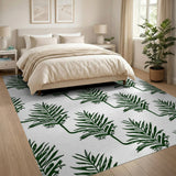 Green Palm Frond Leaf Area Rug