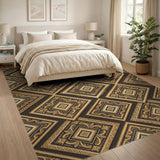 Gold Diamond Heritage Tribal Area Rug