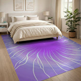 Purple Radiant Swirl Abstract Area Rug