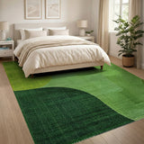 Green Organic Green Abstract Area Rug