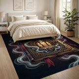 ODIKA Washable Mystic Book Gothic Rug - Low Pile Non-Slip Dark Academia Decor