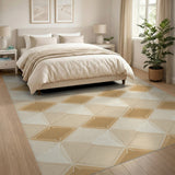 Beige Geometric Diamond Geometric Modern Area Rug
