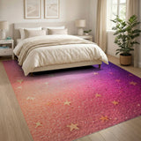 Starry Glitter Pink-Purple Gradient Rug