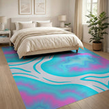 Abstract Area Multi-color and Patterns Vibrant Swirl Multi-Color Abstract Area Rug
