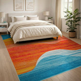 Sunset Wave Multi-Color Coastal Area Rug