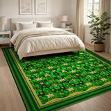 Emerald Shamrock Floral Green Area Rug
